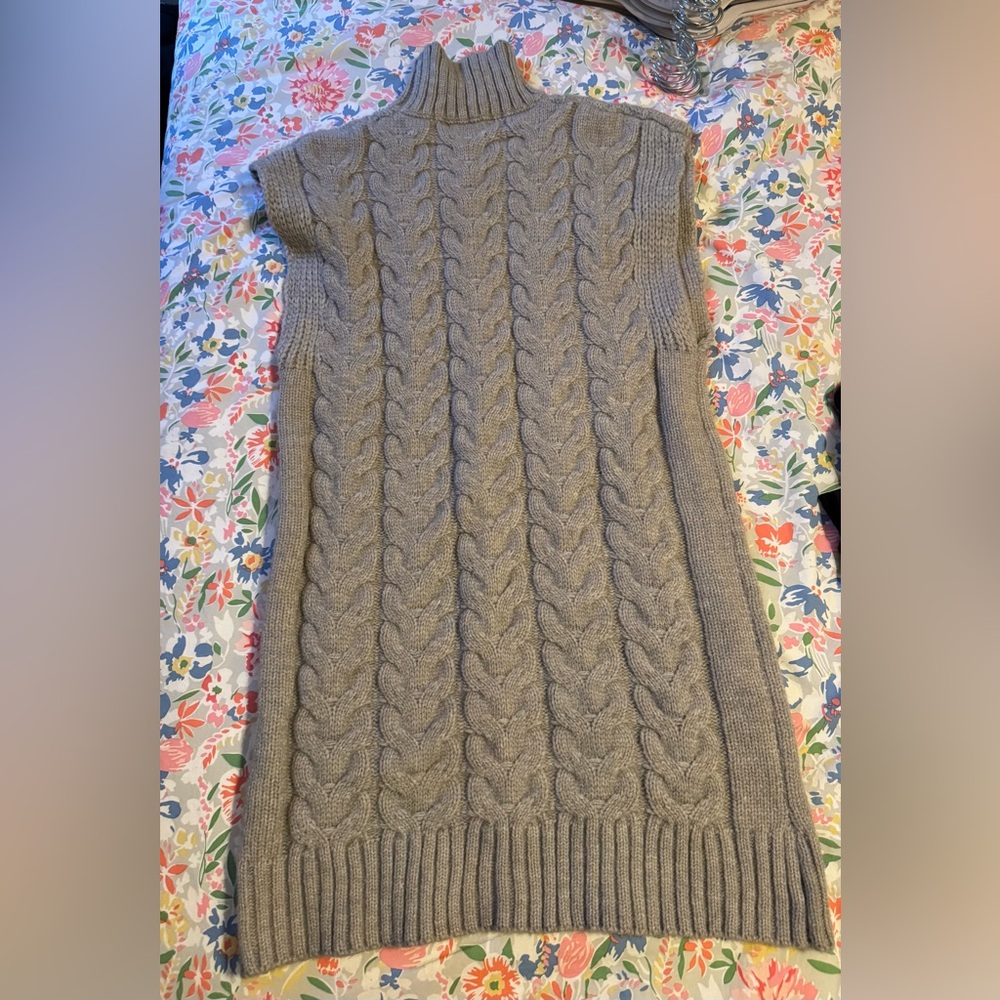Gray Cable Knit Women's Sweater dress